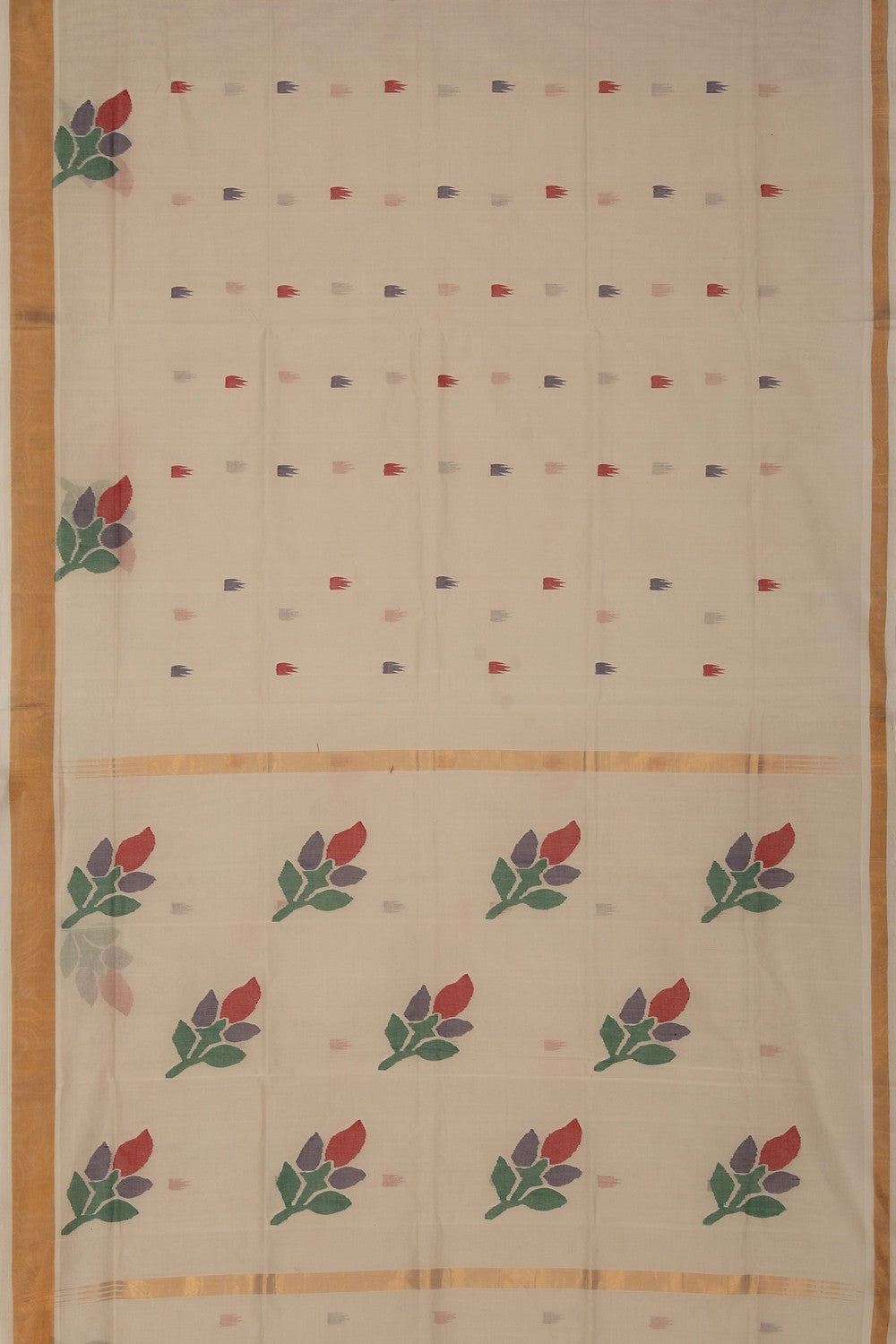 Image of Uppada Cotton Off-White Saree